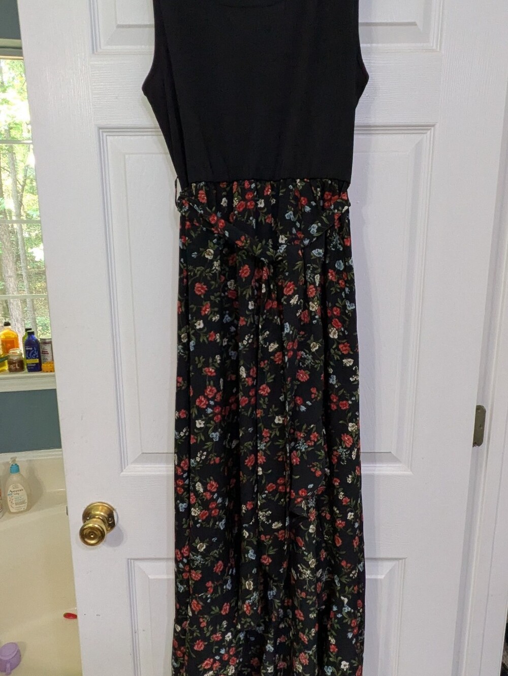 Women's Black Floral Maxi Dress